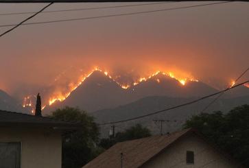 Bobcat Fire, as seen from Monrovia, California