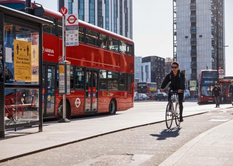 London-buses-bikelanes