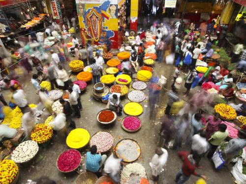 Colorful market in India