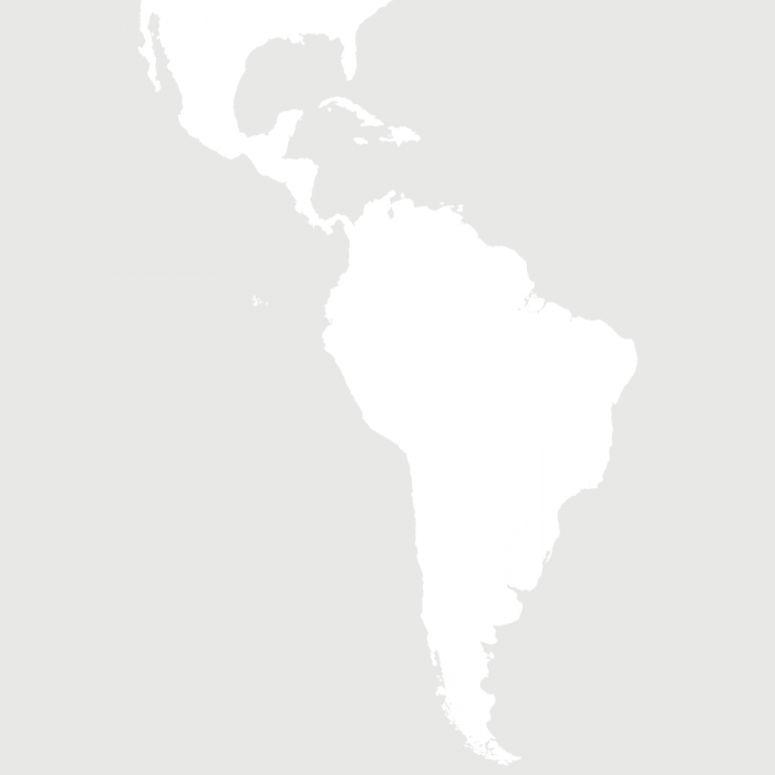 Simple map of Central and South America